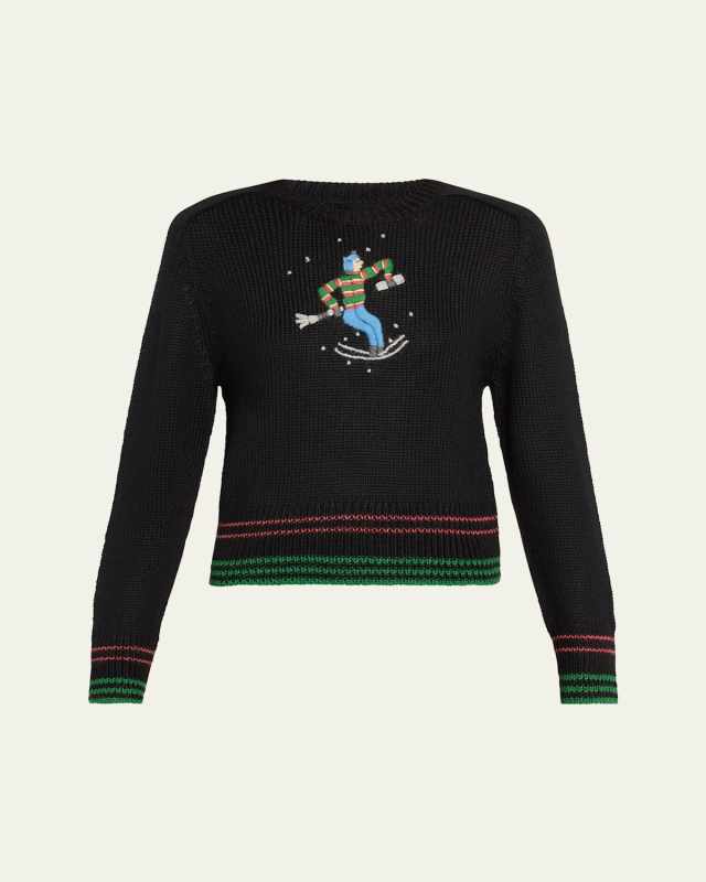 Ski Run Embroidered Alpaca Sweater